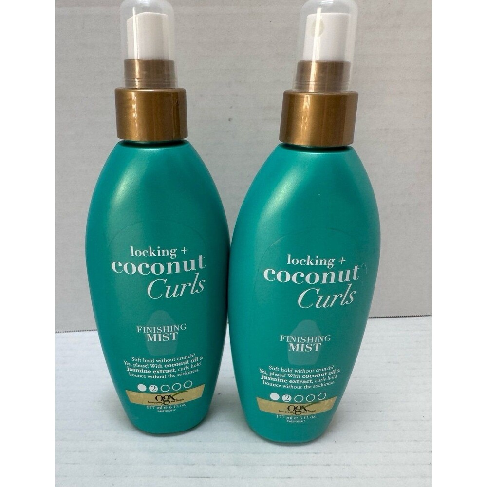 2 OGX Locking + Coconut Curls Finishing Mist 6 Oz. Each